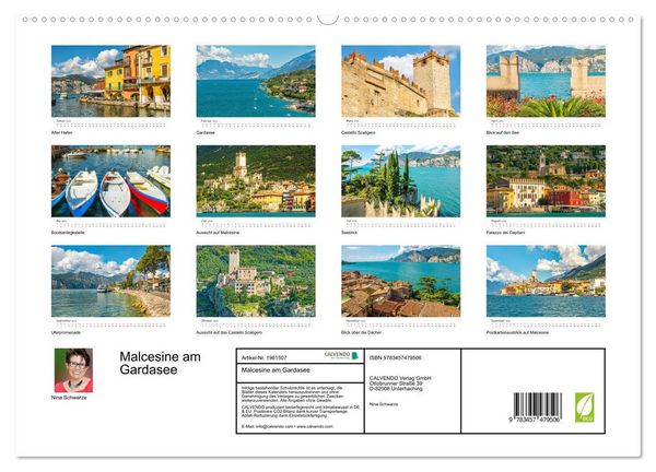 Produktbild: Malcesine am Gardasee (hochwertiger Premium Wandkalender 2026 DIN A2 quer), Kunstdruck in Hochglanz