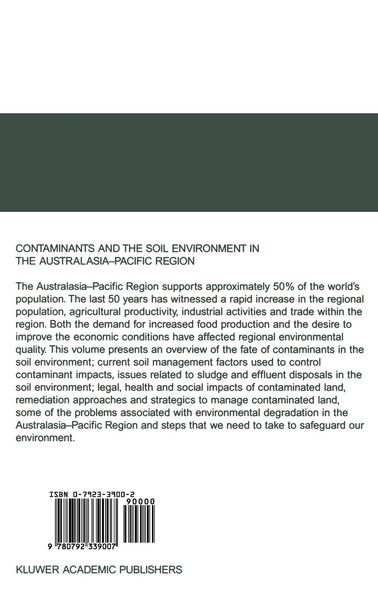 Produktbild: Contaminants and the Soil Environment in the Australasia-Pacific Region