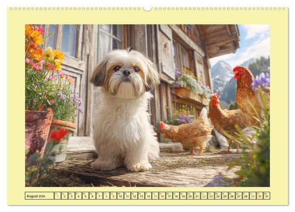 Produktbild: Shih Tzu Gl&uuml;ck. Zauberhafte Hunde im alpinen Wandergl&uuml;ck (Wandkalender 2026 DIN A2 quer), CALVENDO Monatskalender