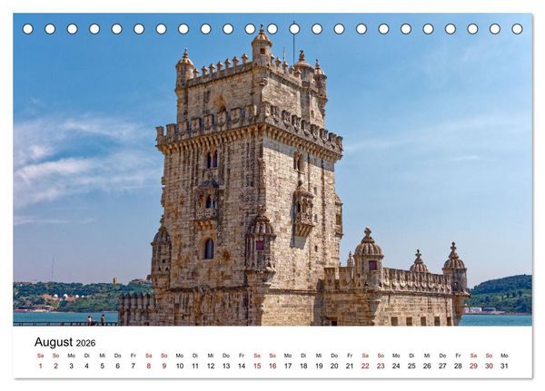 Produktbild: Lissabon und seine Wahrzeichen - Zwischen Tradition und Moderne (Tischkalender 2026 DIN A5 quer), CALVENDO Monatskalender