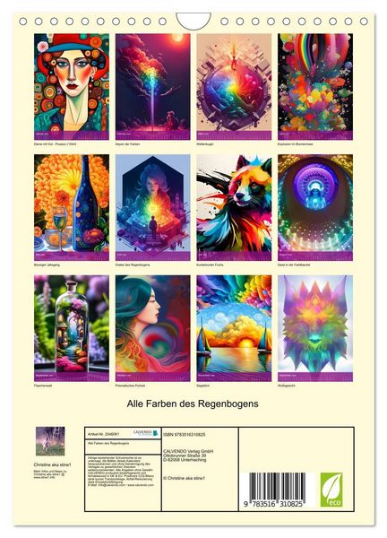 Produktbild: Alle Farben des Regenbogens (Wandkalender 2026 DIN A4 hoch), CALVENDO Monatskalender