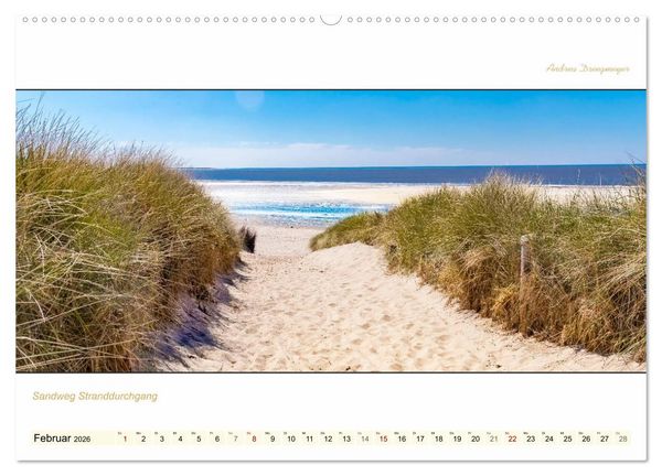 Produktbild: LANGEOOG PANORAMA (hochwertiger Premium Wandkalender 2026 DIN A2 quer), Kunstdruck in Hochglanz