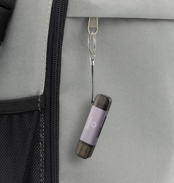 Produktbild: Renkforce RF-CR-200 Externer Speicherkartenleser USB-A, USB-C&reg; Dunkelgrau