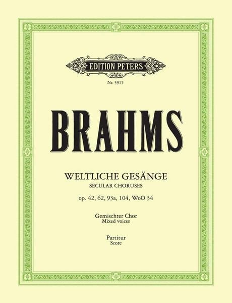 Produktbild: Brahms, J: Weltliche a-cappella Ges&auml;nge