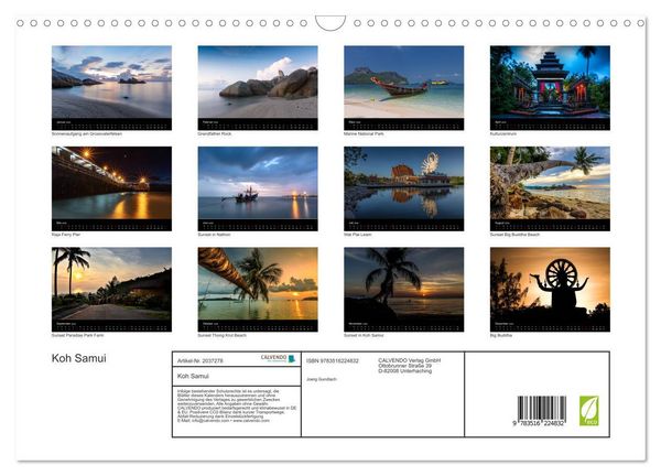 Produktbild: Koh Samui (Wandkalender 2026 DIN A3 quer), CALVENDO Monatskalender