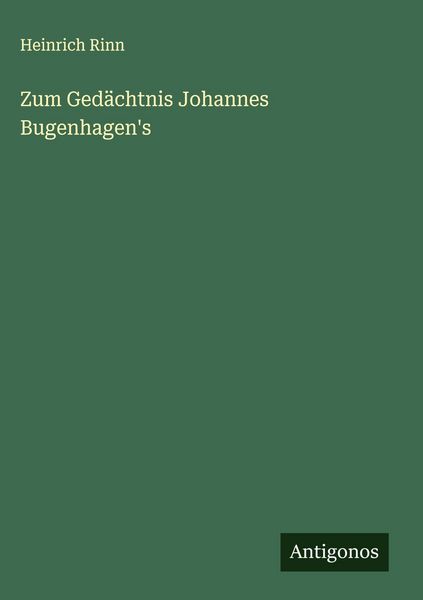 Produktbild: Zum Ged&auml;chtnis Johannes Bugenhagen's