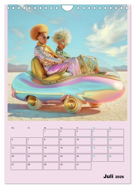Produktbild: Retro W&uuml;stenfestival - Planer (Wandkalender 2026 DIN A4 hoch), CALVENDO Monatskalender