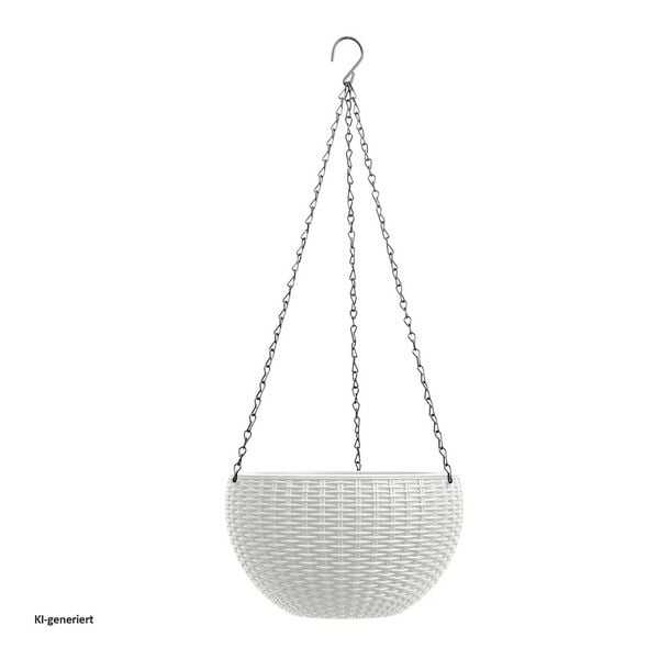 Produktbild: HTI-Living Blumenampel Nessa Rattanoptik Wei&szlig; Blumenampel Nessa Rattanoptik Wei&szlig;