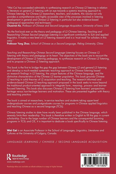 Produktbild: Teaching and Researching Chinese Second Language Listening