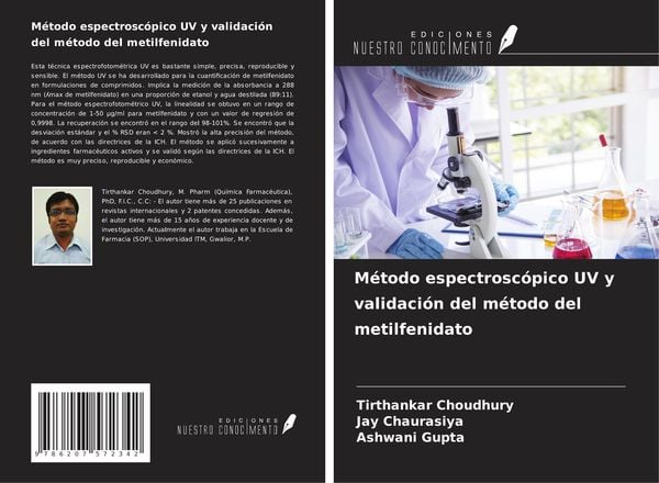 Produktbild: M&eacute;todo espectrosc&oacute;pico UV y validaci&oacute;n del m&eacute;todo del metilfenidato