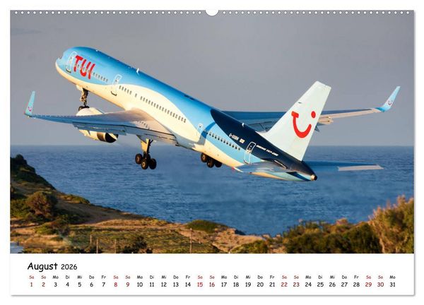 Produktbild: Flugzeuge in beeindruckender Kulisse (hochwertiger Premium Wandkalender 2026 DIN A2 quer), Kunstdruck in Hochglanz