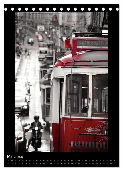 Produktbild: Lissabon Stra&szlig;en im Licht (Tischkalender 2026 DIN A5 hoch), CALVENDO Monatskalender