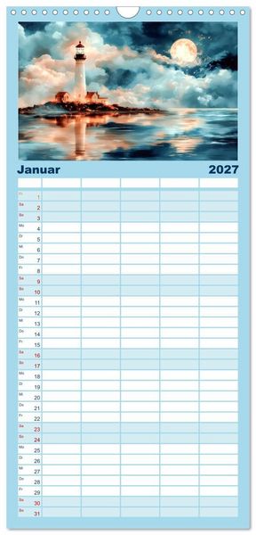 Produktbild: Familienplaner 2027 - Wellenw&auml;chter mit 5 Spalten (Wandkalender, 21 x 45 cm) CALVENDO