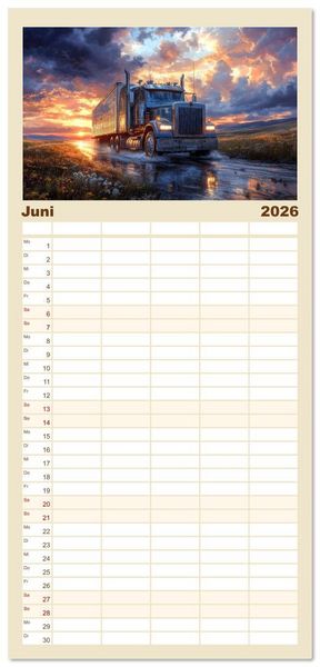 Produktbild: Familienplaner 2026 - Giganten der Stra&szlig;e mit 5 Spalten (Wandkalender, 21 x 45 cm) CALVENDO