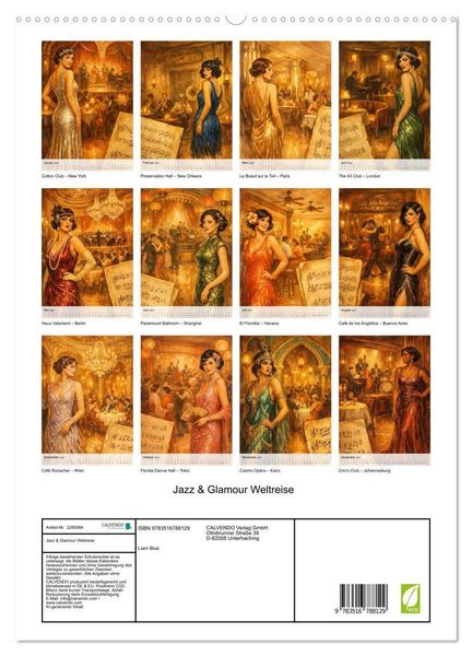 Produktbild: Jazz & Glamour Weltreise (hochwertiger Premium Wandkalender 2027 DIN A2 hoch), Kunstdruck in Hochglanz