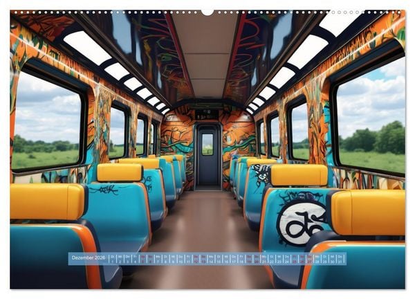 Produktbild: Graffiti Train (hochwertiger Premium Wandkalender 2026 DIN A2 quer), Kunstdruck in Hochglanz