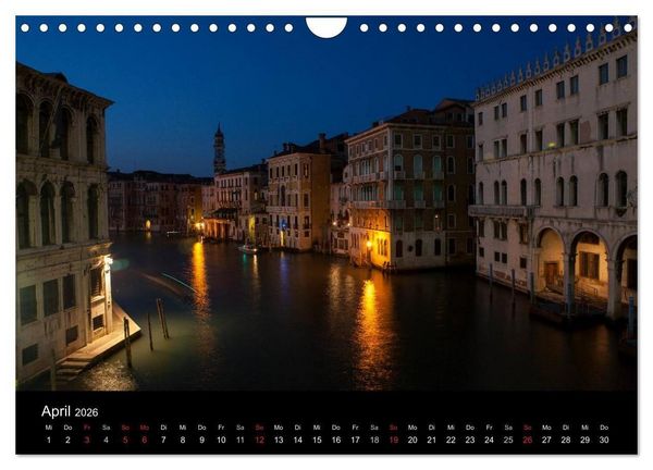 Produktbild: Venedig bei Nacht (Wandkalender 2026 DIN A4 quer), CALVENDO Monatskalender