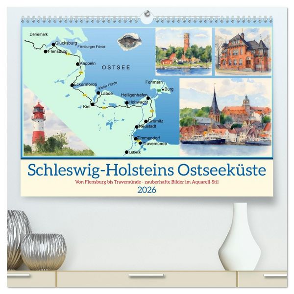 Produktbild: Schleswig-Holsteins Ostseek&uuml;ste (hochwertiger Premium Wandkalender 2026 DIN A2 quer), Kunstdruck in Hochglanz