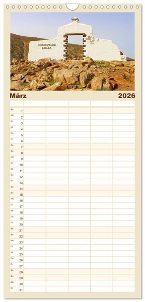 Produktbild: Familienplaner 2026 - Fuerteventura &ndash; Von Str&auml;nden und Bergen mit 5 Spalten (Wandkalender, 21 x 45 cm) CALVENDO