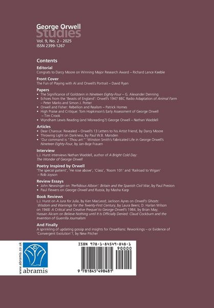 Produktbild: George Orwell Studies Vol.9 No.2