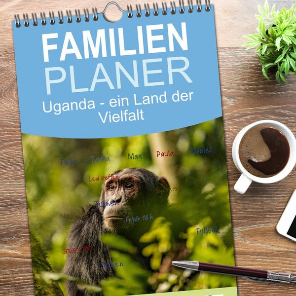 Produktbild: Familienplaner 2026 - Uganda - ein Land der Vielfalt mit 5 Spalten (Wandkalender, 21 x 45 cm) CALVENDO