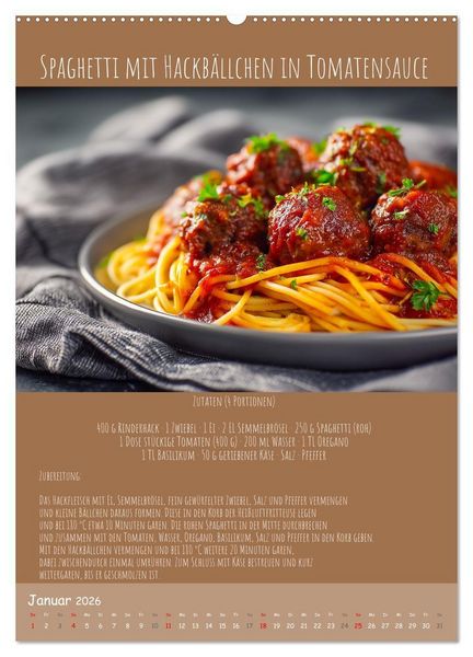 Produktbild: REZEPTE - Kochen in der Hei&szlig;luftfritteuse (hochwertiger Premium Wandkalender 2026 DIN A2 hoch), Kunstdruck in Hochglanz