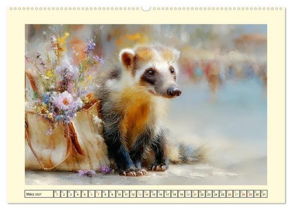 Produktbild: Nasenb&auml;ren. Neugierig zwischen &Auml;sten und Strand (hochwertiger Premium Wandkalender 2027 DIN A2 quer), Kunstdruck in Hochglanz
