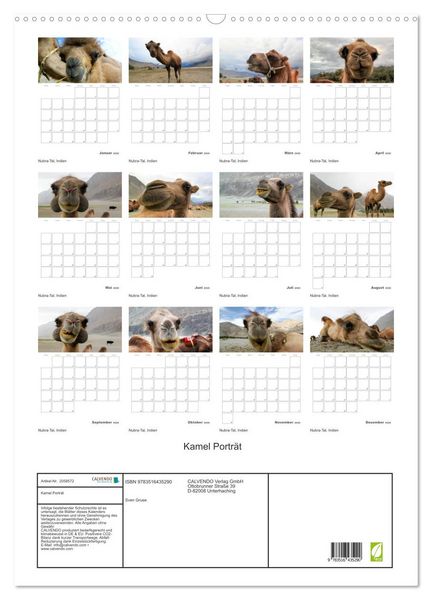 Produktbild: Kamel Portr&auml;t (Wandkalender 2026 DIN A2 hoch), CALVENDO Monatskalender