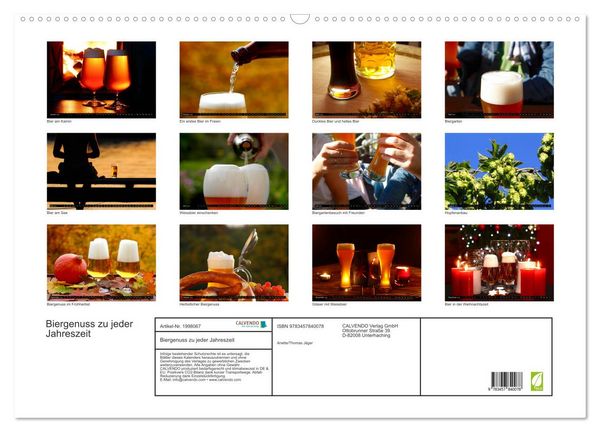 Produktbild: Biergenuss zu jeder Jahreszeit (Wandkalender 2026 DIN A2 quer), CALVENDO Monatskalender