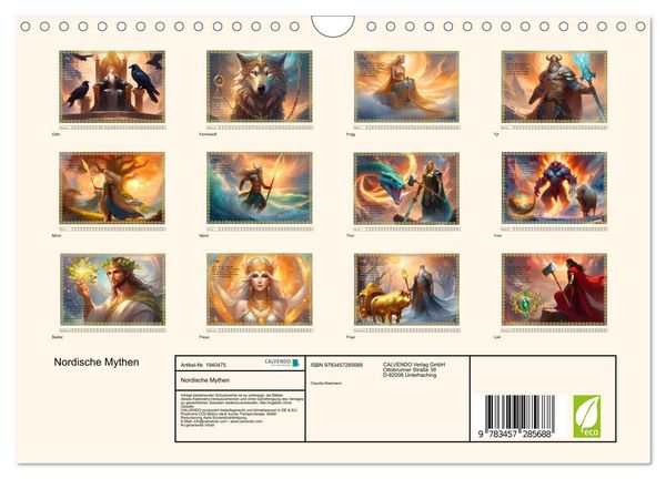 Produktbild: Nordische Mythen (Wandkalender 2026 DIN A4 quer), CALVENDO Monatskalender