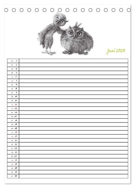 Produktbild: Tieronisch Eulen (Tischkalender 2027 DIN A5 hoch), CALVENDO Monatskalender