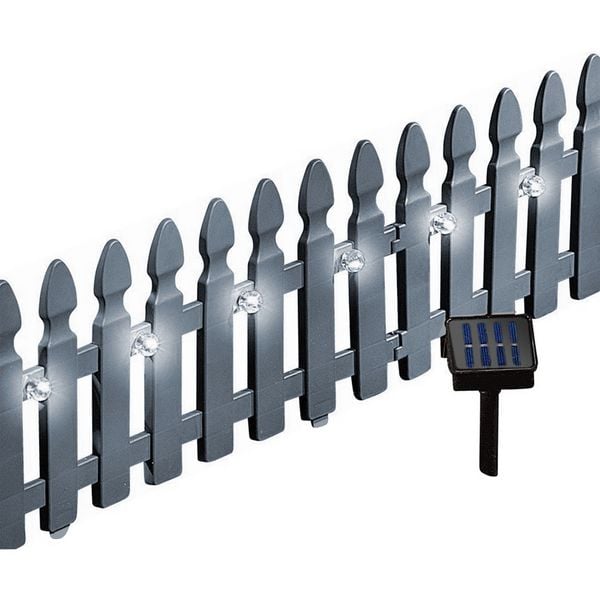 HTI-Living Zierzaun Nessa Solar, Gartenzaun, 20teilig, Grau