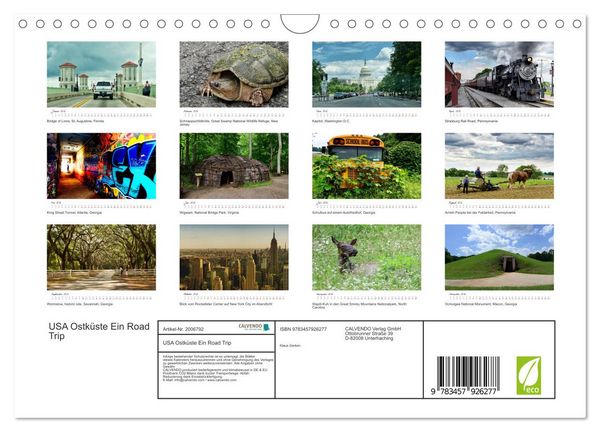 Produktbild: USA Ostk&uuml;ste Ein Road Trip (Wandkalender 2026 DIN A4 quer), CALVENDO Monatskalender