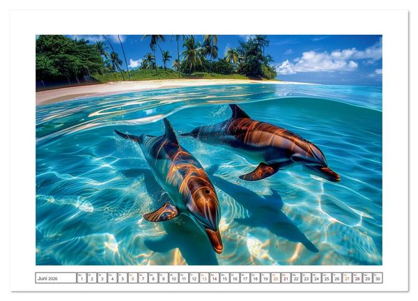 Produktbild: Delfingl&uuml;ck (hochwertiger Premium Wandkalender 2026 DIN A2 quer), Kunstdruck in Hochglanz