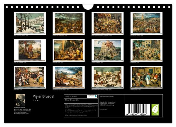 Produktbild: Pieter Bruegel d.&Auml;. (Wandkalender 2026 DIN A4 quer), CALVENDO Monatskalender