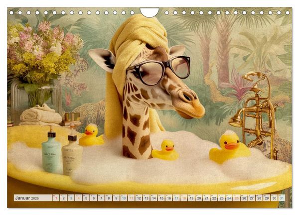 Produktbild: Wasserschlacht mit Flauschalarm (Wandkalender 2026 DIN A4 quer), CALVENDO Monatskalender