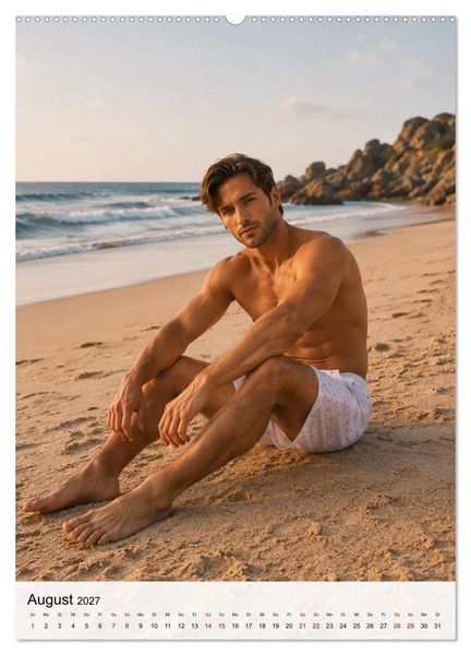 Produktbild: Golden Beach Men - Sinnliche Strandmomente (hochwertiger Premium Wandkalender 2027 DIN A2 hoch), Kunstdruck in Hochglanz