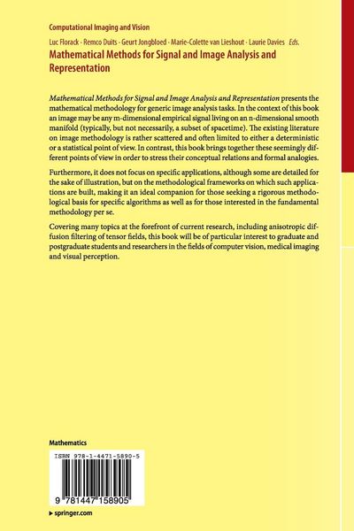 Produktbild: Mathematical Methods for Signal and Image Analysis and Representation