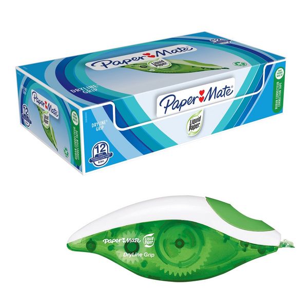 Produktbild: Paper Mate Korrekturroller DryLine Grip recycled gr&uuml;n 5mmx8,5m