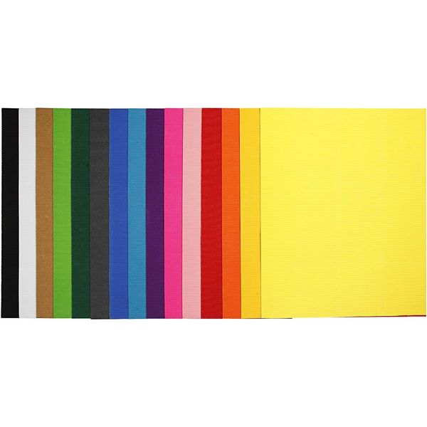 Produktbild: Creativ Company Wellkarton, Blatt 50x70 cm, 80 g, sortierte Farben, 15 Blatt