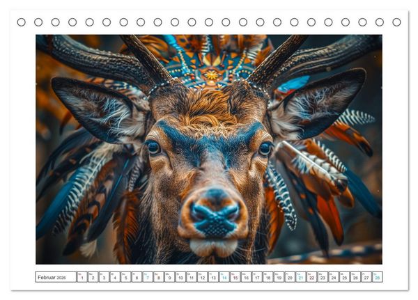 Produktbild: Tierische Schamanen (Tischkalender 2026 DIN A5 quer), CALVENDO Monatskalender