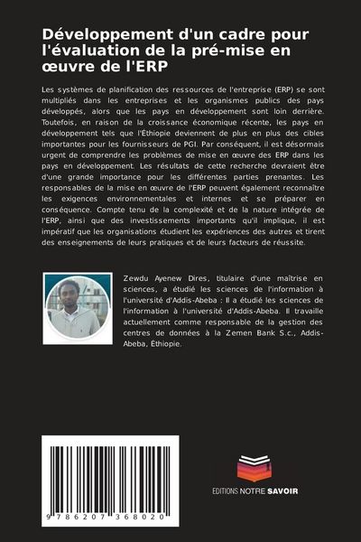 Produktbild: D&eacute;veloppement d'un cadre pour l'&eacute;valuation de la pr&eacute;-mise en &iquest;uvre de l'ERP