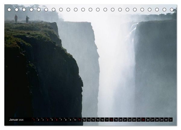 Produktbild: Victoria Wasserf&auml;lle, Mosi-oa-Tunya der "Donnernde Rauch" (Tischkalender 2026 DIN A5 quer), CALVENDO Monatskalender
