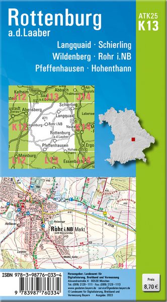 ATK25-K13 Rottenburg a.d.Laaber (Amtliche Topographische Karte 1:25000)