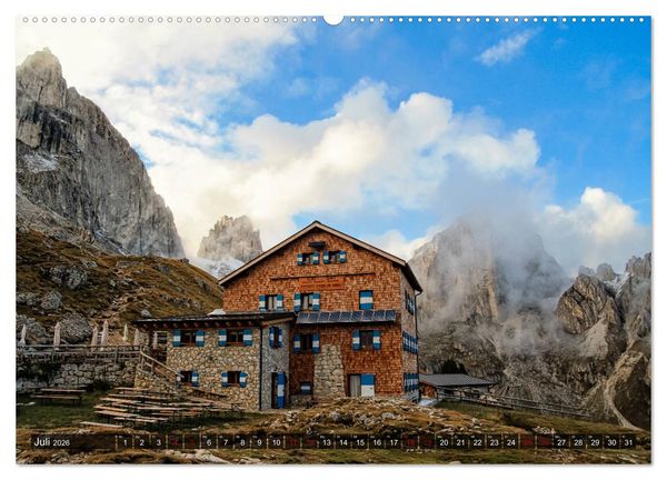 Produktbild: H&uuml;ttenzauber: Bergh&uuml;tten in den Alpen (hochwertiger Premium Wandkalender 2026 DIN A2 quer), Kunstdruck in Hochglanz
