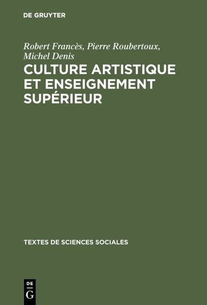 Produktbild: Culture artistique et enseignement sup&eacute;rieur