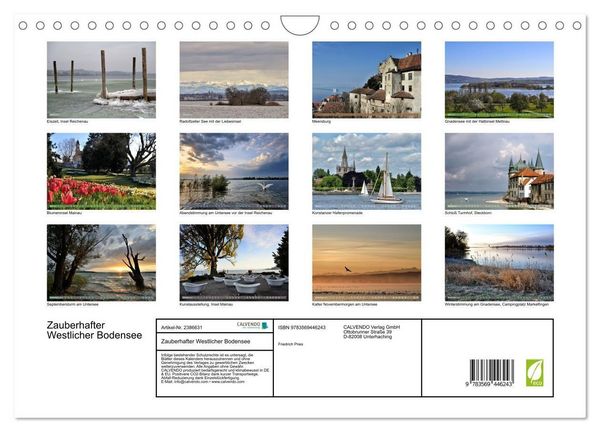 Produktbild: Zauberhafter Westlicher Bodensee (Wandkalender 2027 DIN A4 quer), CALVENDO Monatskalender
