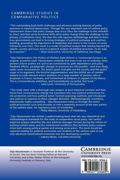 Produktbild: The Politics of Welfare State Reform in Continental Europe
