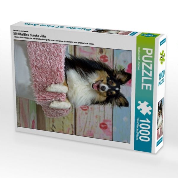 Produktbild: CALVENDO Puzzle Ein Motiv aus dem Kalender Mit Shelties durchs Jahr | 1000 Teile Lege-Gr&ouml;&szlig;e 64x48cm Foto-Puzzle f&uuml;r gl&uuml;ckliche Stunden