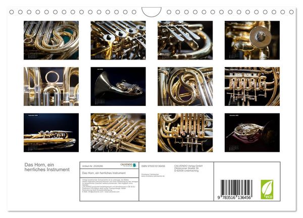Produktbild: Das Horn, ein herrliches Instrument (Wandkalender 2026 DIN A4 quer), CALVENDO Monatskalender